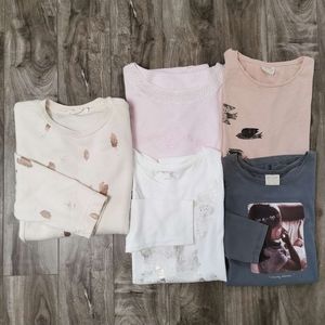 Girls Size 13-14 4 T-Shirt & 1 Long Sleeve